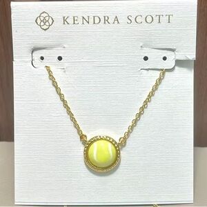 Kendra Scott Gold Necklace with Yellow Pendant